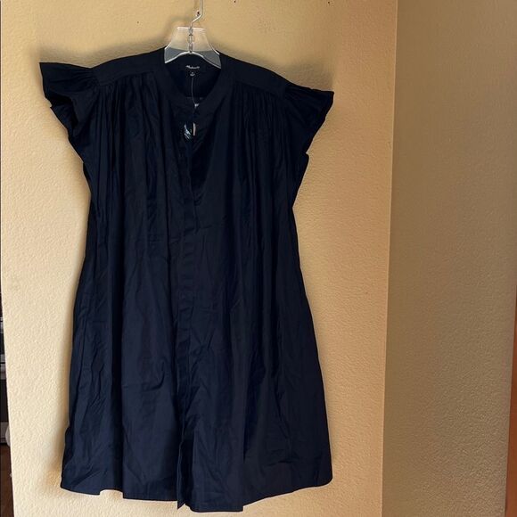 NWT Madewell Dress Flutter Sleeve Button Front Mini M - Picture 7 of 11